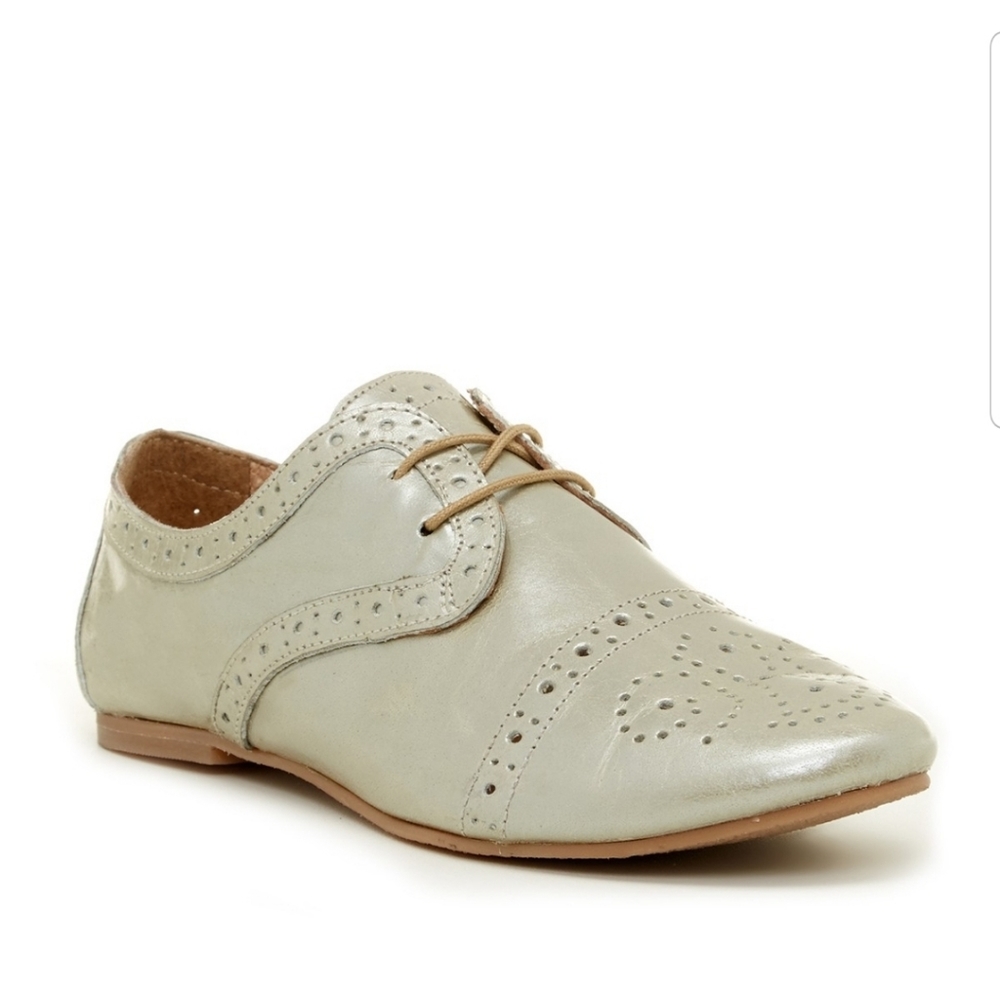 Sheridan Mia Praha Silver Leather Tie Oxfords 39 - Picture 1 of 10